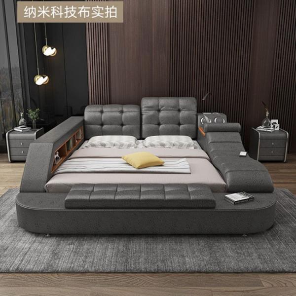 ISO9001 King Queen Size Platform Bed Frame Multifunctional Bedroom Furniture