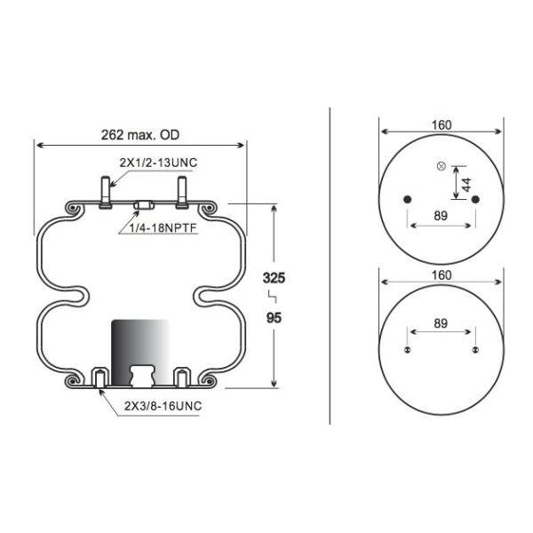 FD 200-25 429 Dia плиты весны воздуха 161335 Contitech. 160mm с резиновым Dumper