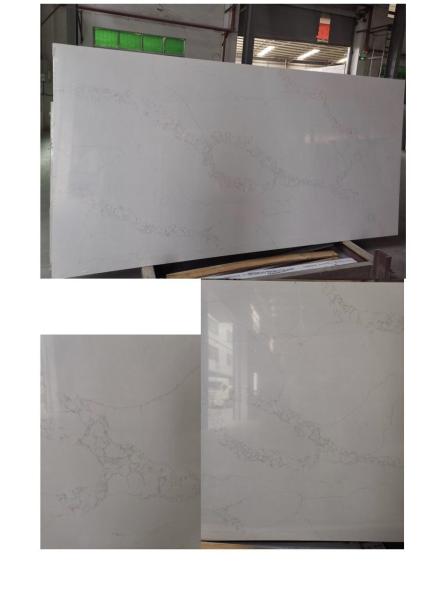 Marble Imitation White Calacatta Quartz For Bathroom Vanity Top