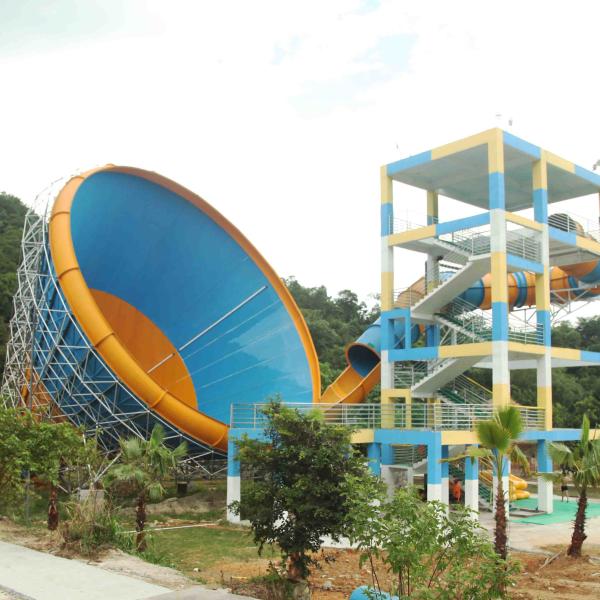 Customized Fiberglass Super Tornado Adult , kids Water Slides 14.6m Platform Height