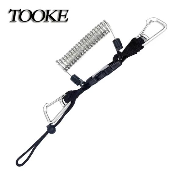 Safety Flexible Quick Release Scuba Diving Coil Lanyard For Underwater Gear Accessories