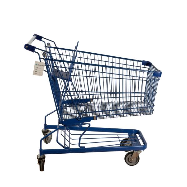 Q195 carro do trole do metal do supermercado do aço 150L com crianças dobráveis Seat