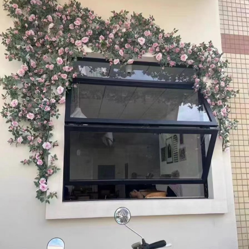 Aluminum Alloy Custom Bi-folding Vertical Fold Windows for Coffee Shop Restaurant Exterior Villa-Thermal Insulation Windproof