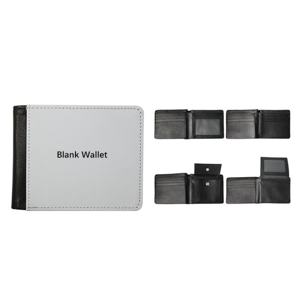 Sublimation Purse Blanks Pu Leather Flip Up Custom Leather Bifold Wallet