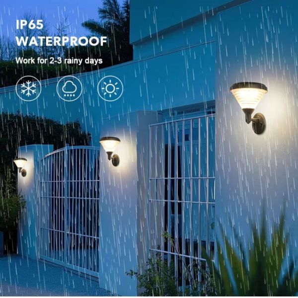 High brightness Solar LED Wall Light for Outdoor Garden Pathway Lighting