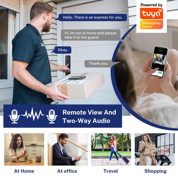 Fully Auto Smart Lock with WiFi Bluetooth Fingerprint and Key