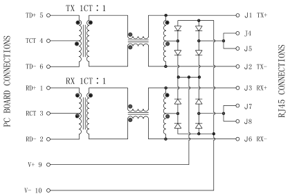 Крест 1-6605310-1 LPJ0049A76NL Rj45 Jack, с 8 диодами, СИД Buit в резисторах