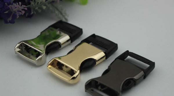 Novelty Design Zinc Alloy And Plastic Nickel Color 1 Inch Fast Release Metal Buckles For Pet Accessories