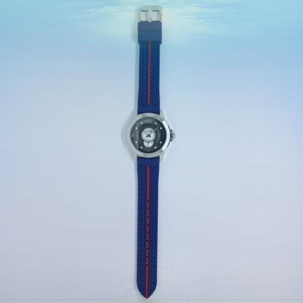 41mm round stainless steel case watch 5ATM  water resisitant silicone band wrist watch