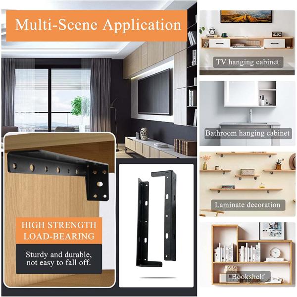 Repisas flotantes en forma de L Brackets Metal pesado para la organización del garaje