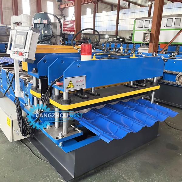 Color Steel PLC Control Hydraulic Pressing& Cutting Zee Roof Tile Roll Forming Machine