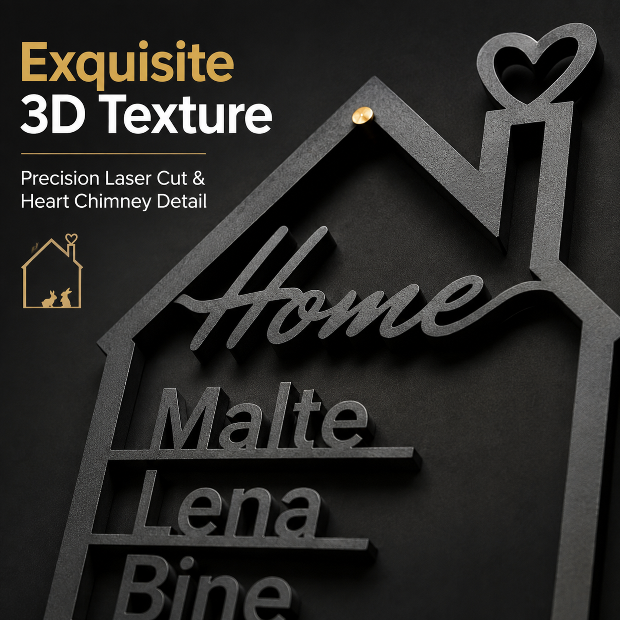 2kg Order Custom 3d Printed Items House Family Name Wall Sign