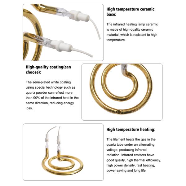 Золотопокрытая инфракрасная нагревательная трубка 45-480В 150-6000Вт