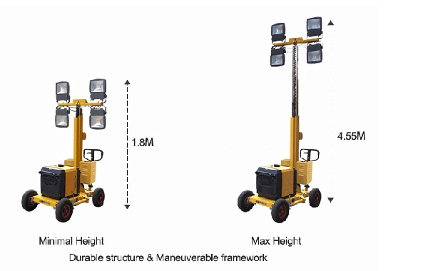 Дизельная башня светлой башни генератора 4С400В промышленная портативная на открытом воздухе светлая