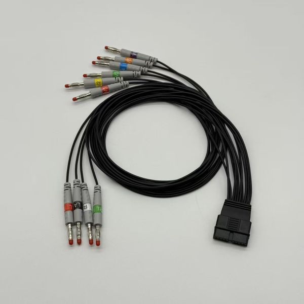 10-Lead ECG Holter Cable with TPU Jacket Compatible for Schiller MS-12 and Cardiovit FT-1