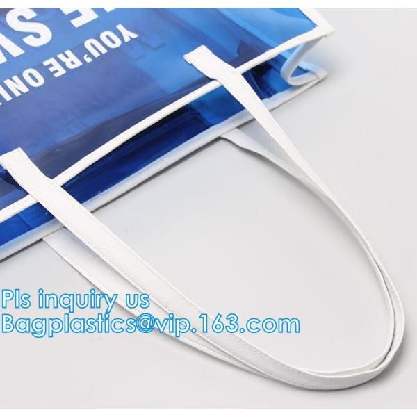 Fashion Summer Women Handbags Transparent Shoulder Bags PVC Tote Beach Bags, Promotional Summer Clear PVC Beach Bag, tot