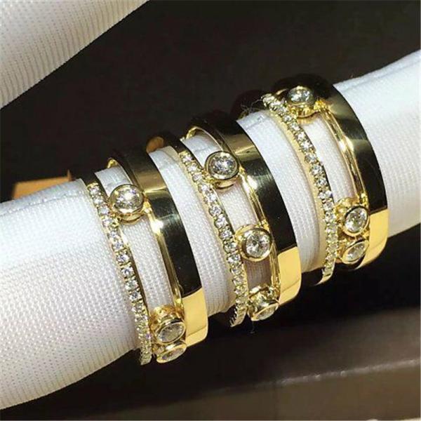 Luxury jewelry Mk Three drill sliding ring material 18k white gold yellow gold rose gold diamond ring