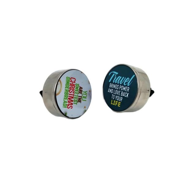Custom Metal Silver Blank Car Air Freshener Clips For Sublimation Printing