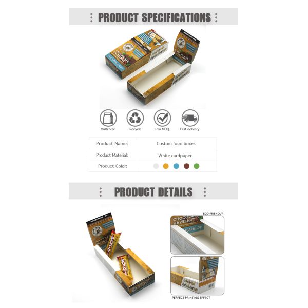 Custom Design Chocolate Bar Box with 250-350gsm Coated Paper for Eco-Friendly Display Packaging