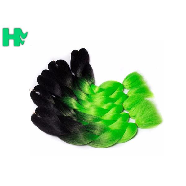 Ombre Braiding Wave Synthetic Hair Pieces No Lice Rainbow Color For Women