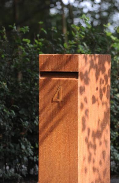 Outdoor Metal Key Lock Corten Steel Mailboxes Letterbox Waterproof