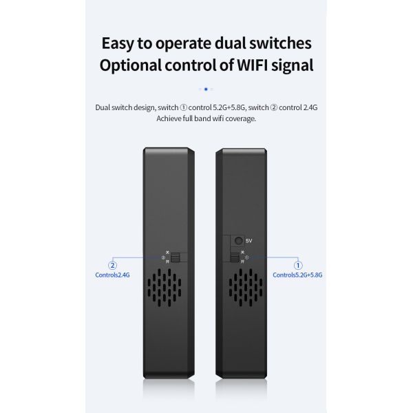 Handheld WIFI Repeater Built In 3 Antennas Signal Amplifier Booster 5.2G 5.8G 2.4G