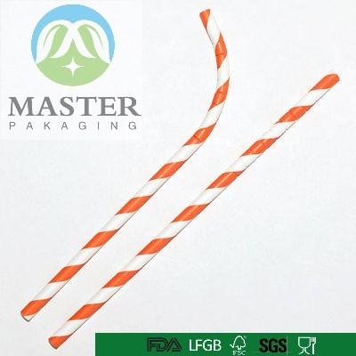 Eco-friendly customized 6x197mm  colorful drinking paper straws