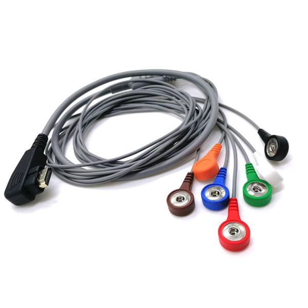 OEM ODM Schiller ECG Holter Cable Grey TPU 10 Leads Banana Cable