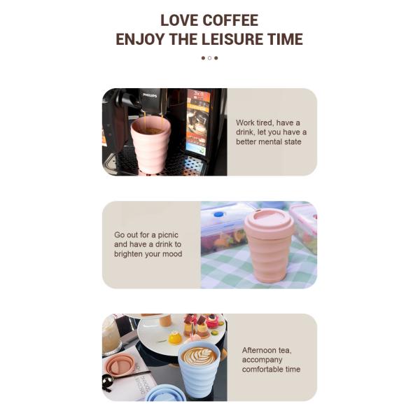 Силиконовый стакан с водой 8 унций / 12 унций / 16 унций Нетоксичный, без BPA, многоразовый, долговечный