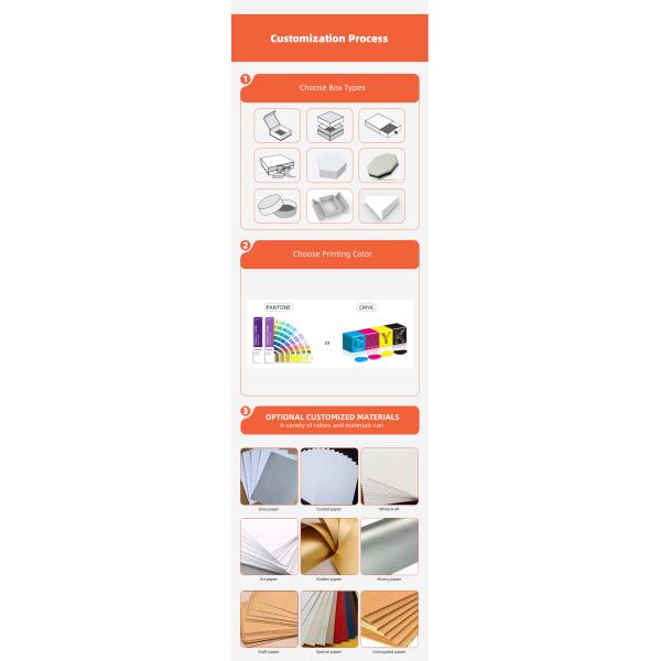 Boîte à bijoux rectangulaire en papier carré écologique tiroir orange Boîte à bijoux