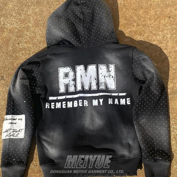 Embroidered Screen Print Oversized Street Wear Tracksuits Vintage Acid Wash Tracksuit