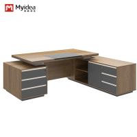 Walnut Color Modern Manager Escritório Escritório Comercial Mobiliário Suporte personalização