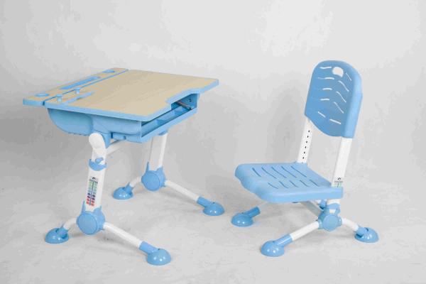 Hidden Drawer Plastic Kids Playroom Furniture Desk And Chair Set Adjustable Height / Foot
