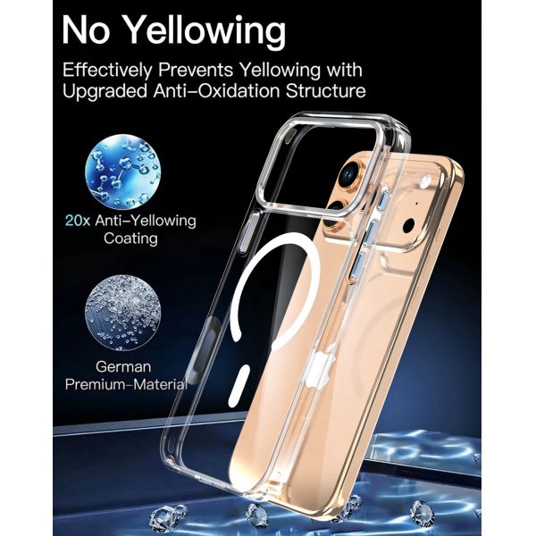 Transparent MagSafe-Compatible Shockproof Phone Case for Wireless Charging and Daily Protection