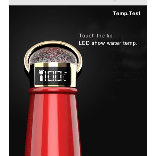 Eco Friendly Sports Drink Bottle Non Toxic Show Celsius Touch Sensing Temperature Display