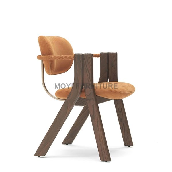 Traditional French Style Velvet Upholstered Backrest Dining Room Chairs Luxury Solid Wood Restaurant Wedding Chair for Hotel