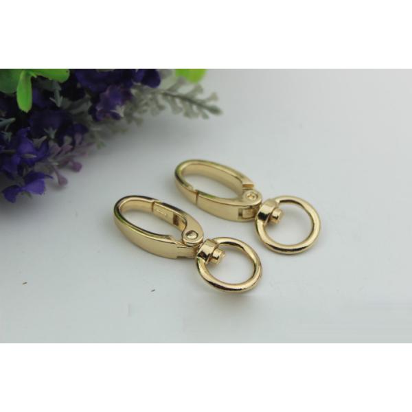 High quality custom nickel color 15 mm round shape eye bolt snap hooks for sling bags