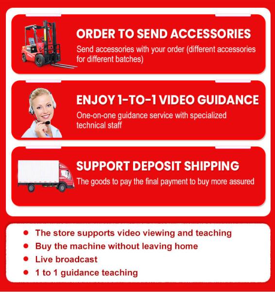 Electric Forklift Truck 1ton 3ton Capacity Fork Lift Truck 7.5KW Brushless AC Hydraulic Pallet Stacker Trucks