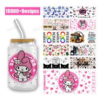 Enveloppes de tasse UV DTF personnalisées Transfert d'impression Transfert de cristal Autocollant UV DTF Autocollant Transfert de tasse pour 16 oz