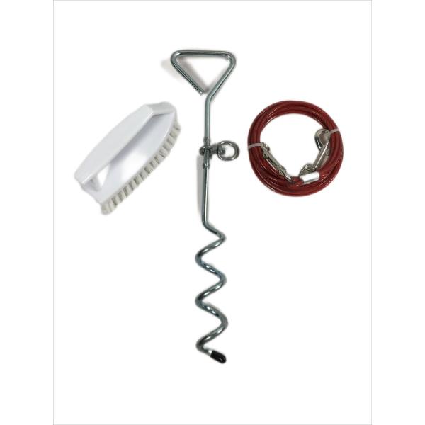 Outdoor Activities Dog Tie-Out Stake with 100-150kgs/220-330lbs Leash Weight Capacity