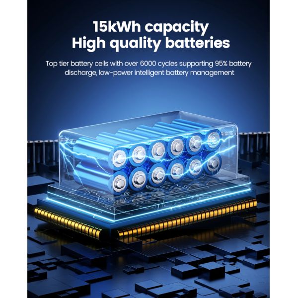 NK005A 51.2V 16kWh LiFePO4 Solar Power Home Energy Storage System with 5kW Inverter and 8000 Cycle Life