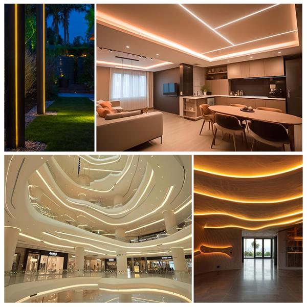 Luz de neón LED de silicona flexible e impermeable 12 * 12mm luces decorativas de neón de interior y exterior