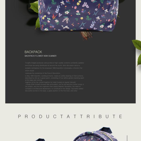 24cm 28cm Womens Waterproof Backpack Nylon Floral Backpack Purse