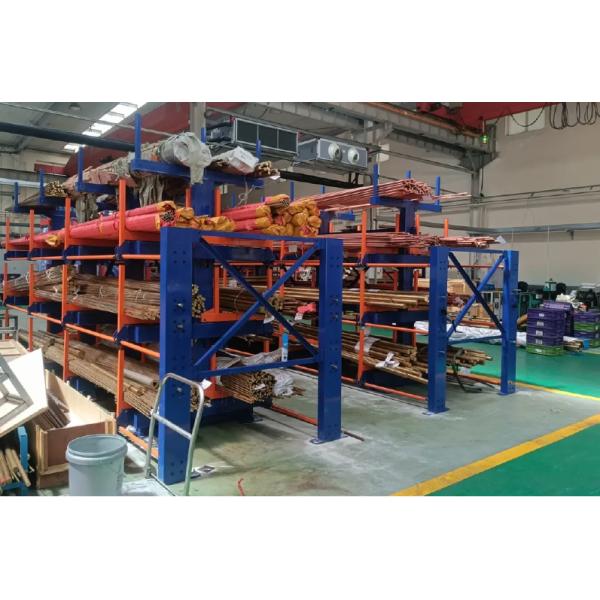 B52: Long Material Storage Roll out Cantilever Rack Bar Stock & Pipe Roll out Cantilever Rack
