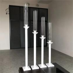 Novo design 3 pcs Conjunto de mesa de casamento Decoração Pilar Stand Crystal Candlestick Holder