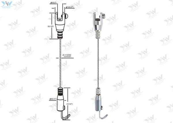 Aircraft Cable Hanging Systems / Adjustable Cable Grippers For Art Displays