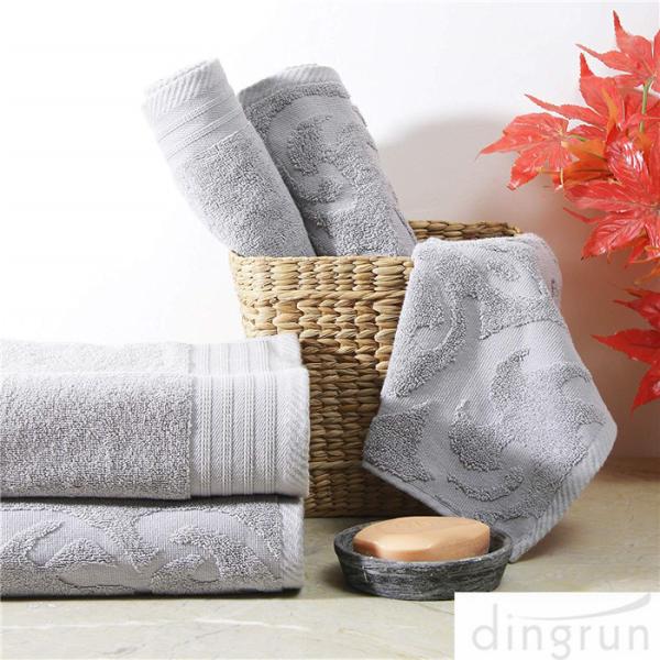 Luxury Absorbent Super Soft Cotton Solid Jacquard Bath Towel Set