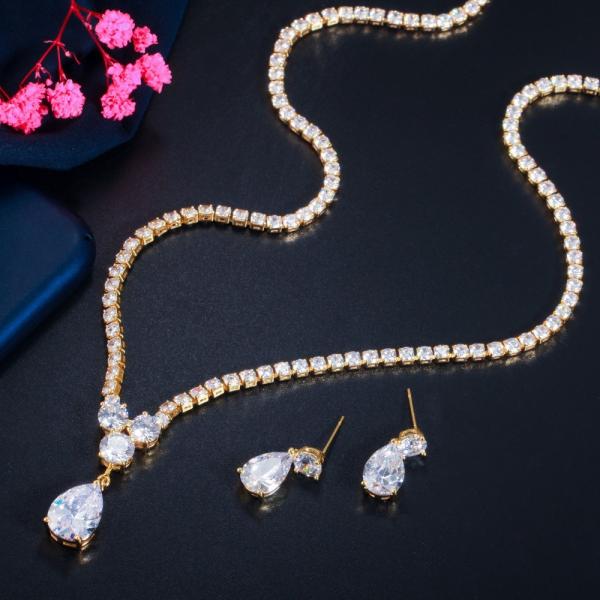 CZ charm pendant necklace necklace bracele earring ring dainty jewelry for women lady valentine wedding Jewelry sets