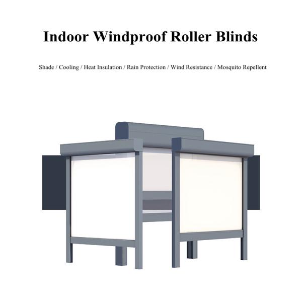 Светомаскировка Retractable Windproof ультра умных шторок на открытом воздухе моторизовала шторки ролика молнии