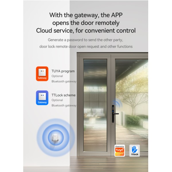 YAGU Intelligent TT Biometric Code Fingerprint App Smart Door Locks Smart Aluminum Door Lock With TTlock App